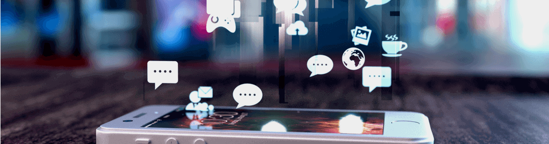 iphone with social media icons