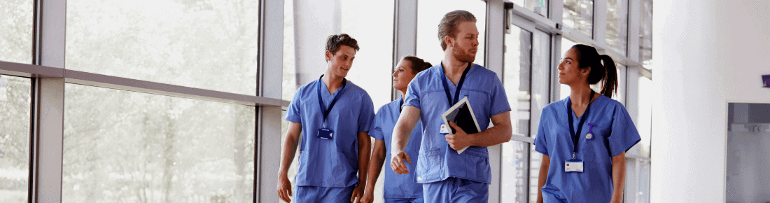 doctors walking in hospital